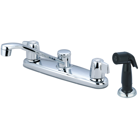 OLYMPIA FAUCETS Two Handle Kitchen Faucet, NPSM, Standard, Polished Chrome, Connection Size: 1/2" K-5131